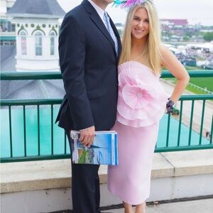 Elegant Pink Kentucky Derby Strapless Dress